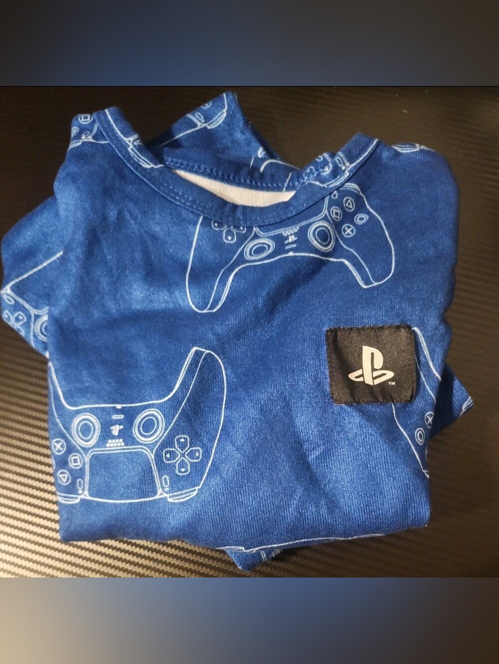 Boys Playstation Pajama Set SNUG FIT Size 10 Blue Controller Print Long Sleeve
